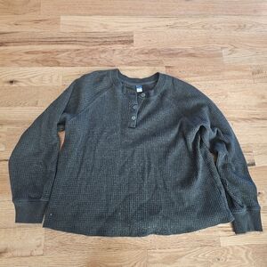 Green Waffle Knit Old Nacy Sweater Size XL